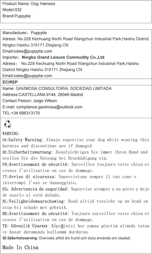 Puppytie No Pull Dog Harness with Multifunction Dog Leash,Soft Adjustable No Choke Escape Proof Pet Harness Vest for Medium Dogs,Plaid Blue,M