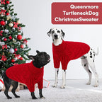 Queenmore Medium Dog Sweater,Dog Sweater for Medium Dogs Boys Girls,Christmas Sweaters for Dogs,DogSweater Knitwear Outfit,Thick Warm Pet Clothes for French Bulldog,Boston Terrier(Red,M)