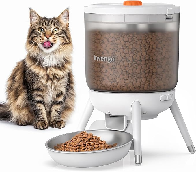 MeowServe B10 Automatic Cat Feeder, 3L Timed Pet Feeder with One-Touch Top Button Feeding, Dual Power, Anti-Bug Design, Visible Hopper, Up to 6 Meals Daily for Cats and Small Dogs