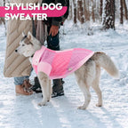 Pullover Dog Sweater,Half Chest Lapel Design Pet Sweaters for Dogs Boys or Girls,Pet Knitted Dog Clothes,Pet Clothing,Suitable for Various Sizes or Breeds Dogs Sweaters(Pink Group,2XL)