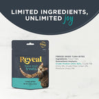Reveal Natural Freeze-Dried Cat Treats, Single Ingredient, Grain Free, High Protein, Perfect for Training, Treating or Snacking, Tuna Fillet Bites (8 x 0.88 oz Bags)