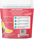 Bananas+Strawberries Plant-Based Fruit Dog Treats - Strawberry, Apple, Banana Soft & Chewy Treats - Healthy, Vegetarian, Vegan - Organic Ingredients, Low-Protein, Hypoallergenic, Gluten-Free