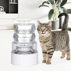 Sfozstra Automatic Gravity Dispenser for Cats: 4L White Stainless Steel Water Bowl Feeder - Great for Family Homes and Outdoor Activities