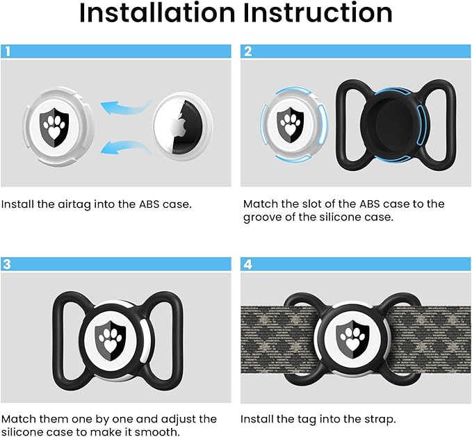 Waterproof AirTag Dog Collar Holder for Apple Tracker Pink