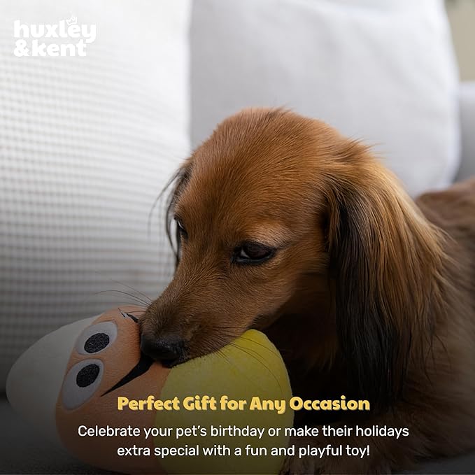 Huxley & Kent Halloween Funny Dog Toy w/Squeaker – Power Plush Squeaky Dog Toys for Small, Medium & Large Dogs – Soft Stuffed Animal for Indoor Play & Fetch - Kookie Korn, One Size