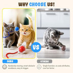 2026 New Interactive Cat Toy Balls, Upgraded Cat Toy Ball for Bored Indoor Adult Cats, Interactive Pet Ball for Cats (Yellow)