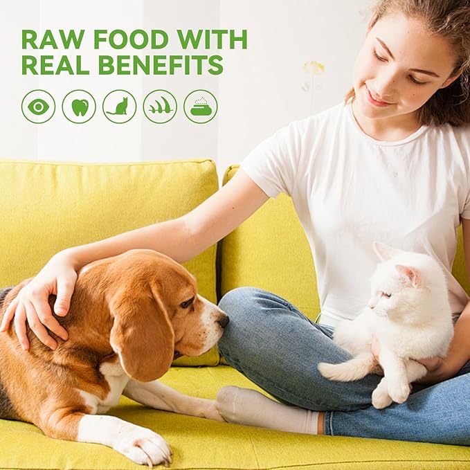 OPET Freeze Dried Cat Treats - Single Ingredient High Protein Pet Food, Healthy Training Snacks, Freeze Dried Duck Food Toppers for Cats and Dogs, Grain Free (4 Pack, Chicken & Duck)