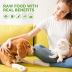 OPET Freeze Dried Cat Treats - Single Ingredient High Protein Pet Food, Healthy Training Snacks, Freeze Dried Duck Food Toppers for Cats and Dogs, Grain Free (4 Pack, Chicken & Duck)