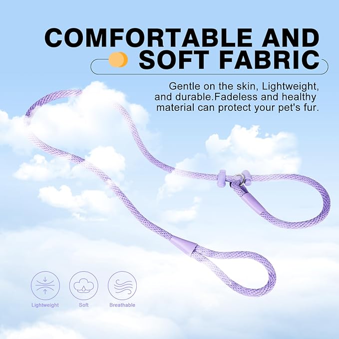 Lynxking Dog Leash Slip Lead Reflective Breathable Rope Comfortable Strong No Pull Slip On Pet Training Lead for Dogs