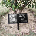 ILoveU Personalized Pet Memorial Stones, Memorial Plaque for Pets, Dog, Cat, Black Granite Memorial Garden Stone Engraved with Photo, Dog Memorial Grave Markers Pet Memorial