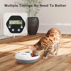 Automatic Cat Feeder Wet&Dry Food, 6 Meal Timed Pet Dispenser Easily Programmable &Easy to Clean,with 2 Ice Packs Auto Feeder for Cats/Small Dogs