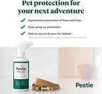 Pestie Flea & Tick Treatment for Pets, Plant-Powered Spray, Repels and Kills Fleas, Ticks and Mosquitos, Safe for Cats and Dogs, Easy Spray-On, Featuring Cedarwood, Peppermint, Thyme, and Rosemary