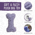 HuggleHounds Plush Bone Dog Toy - Dog Fuzzy Bone Toy, Durable Stuffed Soft Fleece for Large Breeds, Puppies, Faux Sheepskin - 12" HuggleHug & 2 Fl Oz Lavender Spray