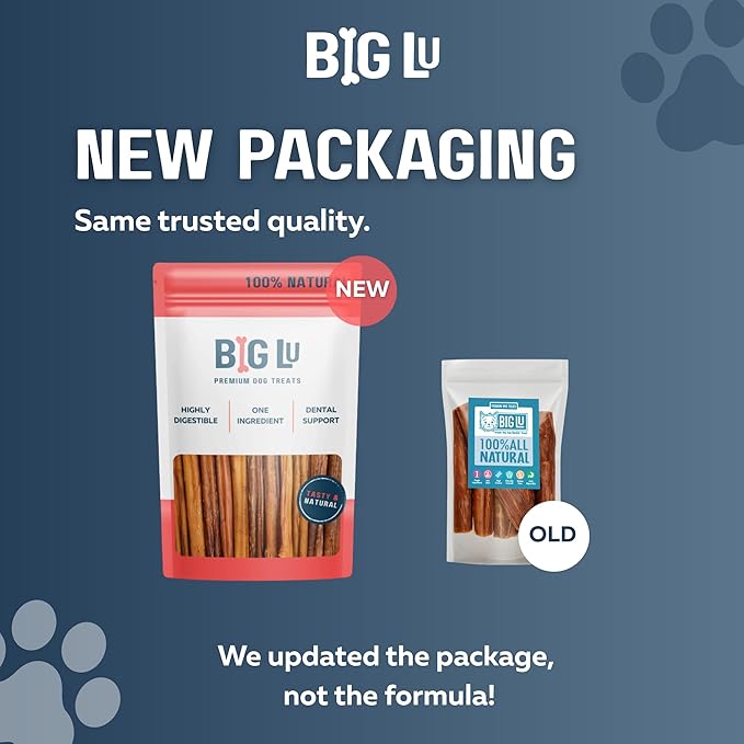 Big Lu - 6-Inch Stuffed Gullet Sticks, 10 Count, Premium Beef Dog Treats, All-Natural, High-Protein, Easily Digestible Chews for Dogs, Supports Dental Health and Joint Mobility
