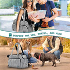 PetAmi Small Dog Purse Carrier, Soft-Sided Pet Carrier Bag with Pockets, Portable Puppy Cat Travel Handbag Tote, Airline Approved Breathable Mesh, Poop Bag Dispenser, Max 18 lbs, Stripe Black