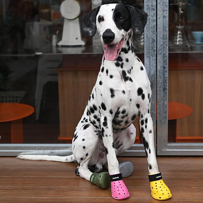 Dog Shoes Breathable Dog Shoe for Hot Pavement, Dog Booties and Paw Protectors, Non-Slip Waterproof Dog Sandals Boots (Green, M: (2.6’’x2.3'')(L*W))