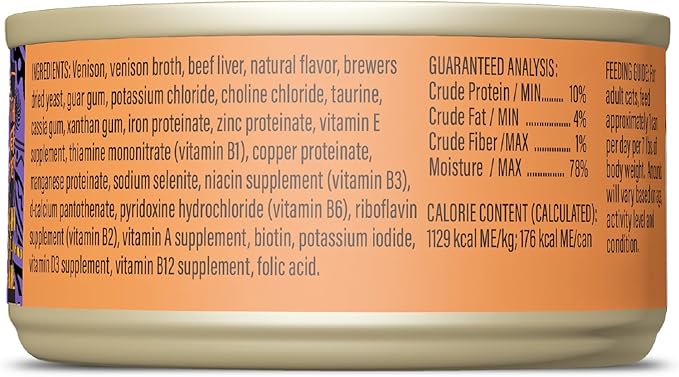 Tiki Cat After Dark Soft Pate Wet Cat Food, Venison & Beef Liver Recipe, 5.5 oz. Can (8 Count)