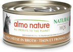 almo nature HQS Natural Wet Cat Food Tuna and Cheese in Broth, Grain-Free, 2.47 oz (Pack of 24)