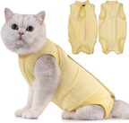 Avont Cat Recovery Suit - Kitten Onesie for Cats After Surgery, Cone of Shame Alternative Surgical Spay Suit for Female Cat, Post-Surgery or Skin Diseases Protection -Yellow(M)