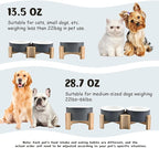 SPUNKYJUNKY 15° Slanted Ceramic Dog and Cat Bowl with Wooden Stand, Tilted Bulldog Food and Water Bowl No Slip Non-Spill for Cats Medium Dogs Big Face Pets 13.5 OZ (1.7 Cups, White-Grey × 2)