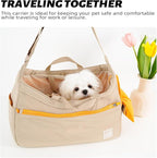 Soft and Comfortable Pet Carrier and Business Backpack with Strong Support - Ideal for Business, Travel, and Outings with Small Dogs and Cats (Kahki,15.7" L x 5.5" W x 9.8" H，up to 16lbs