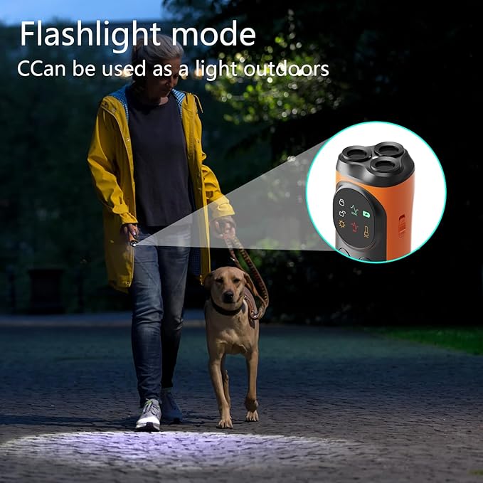 Ultrasonic Dog Repellent Device - Three-Head Bark Stoppers - Portable Dog Training Device - with Light - Dog Repellent - Dog Bite Prevention Device