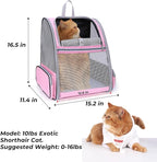 LOLLIMEOW Pet Carrier Backpack for Dogs and Cats,Puppies,Fully Ventilated Mesh,Airline Approved,Designed for Travel, Hiking, Walking & Outdoor Use
