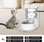 Sfozstra Automatic Gravity Dispenser for Cats: 4L White Stainless Steel Water Bowl Feeder - Great for Family Homes and Outdoor Activities
