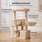 Gardner Pet 41" Tall Cat Tree for Medium-Large Cats, Heavy Duty Cat Tower with 2.8in Posts & Washable Top Perches, Space-Saving Cat Furniture for Apartments, Easy to Assembly