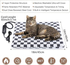 MIXJOY Heated Cat Bed, 11 Adjustable Temperature Cat Heating Pad Indoor with Timer, Pet Heating Pad for Cats Dogs, Electric Dog Heating Pad with Washable Cover, Heated Pet bed-18''x16'', Small