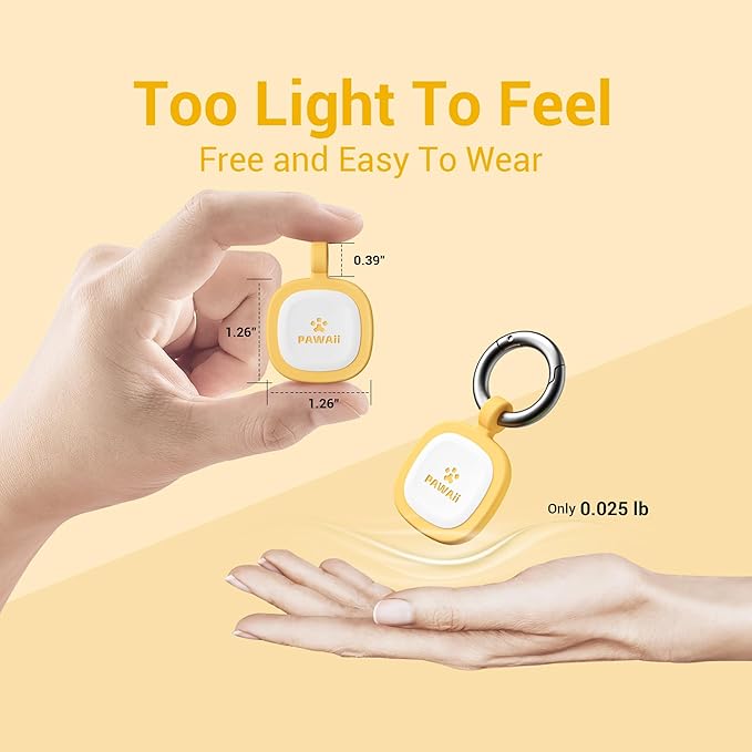 Pawaii Fluorescent QR Code Pet ID Tag, Glow in The Dark Durable Silent Silicone Pet ID Tag, Scan QR Receive Instant Pet Location Alert Email, Designs for Cat or Dog, 1Pack (Orange)