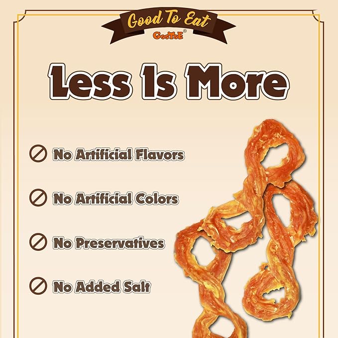 Gootoe Turkey Tendon Dog Treats, Rope (M) 3.17 oz, USA-Sourced Turkey Tendon, Natural Snack, Premium Puppy Chews, Hypoallergenic, Reseal Value Bags, Size for Medium Dogs