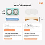 Trot Pets Elevated Dog Bowls | Stainless Steel Raised Bowl Set for Small, Medium, or Large Dogs | Non-Slip Food and Water Slow Feeder | Durable, BPA-Free, Anti-Skid, Dishwasher Safe (Slate, Small)