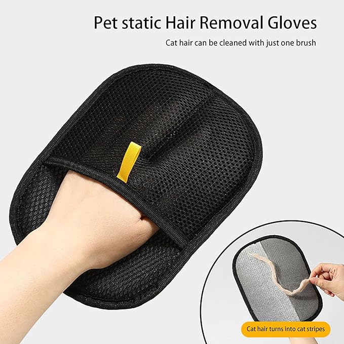 Pet Hair Removal Glove for Cats & Dogs, Electrostatic Reusable Magic Brush Pet Hair Remover Tool for Couch, Furniture,Car Seat,Pet Grooming