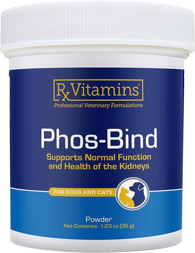 Rx Vitamins Phos-Bind - Kidney Support Supplement Powder - Phosphate Binder for Cats & Dogs for Kidney Health - Supports Normal Kidney Cleanse and Essential Kidney Care - 35g