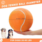 SCENEREAL Giant Tennis Ball for Dogs 2 Pack,Upgraded Thicken 9.5" Large Tennis Balls for Dogs,Halloween Dog Toys Birthday Gift, Inflatable Interactive Ball for Large Medium Big Dog,Durable Toy