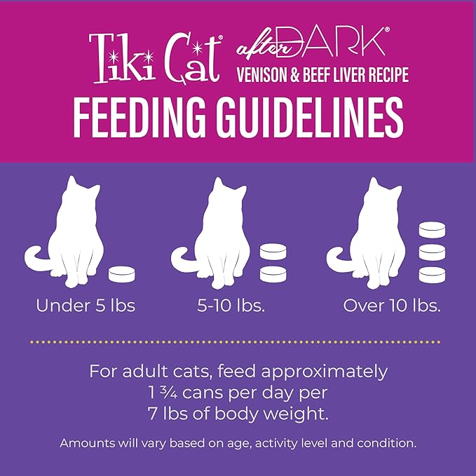 Tiki Cat After Dark Pate Wet Cat Food, Wild Venison & Beef Liver, 3 oz. Cans (12 Count)