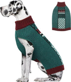 5XL Dog Sweaters for Large Dogs, Thick Turtleneck Sweater with Leash Hole, Easy to Put on Stretchy Christmas Pullover, Dog Clothes for Cozy Home Sleep & Warm Outdoor Walk, Green XXXXXL
