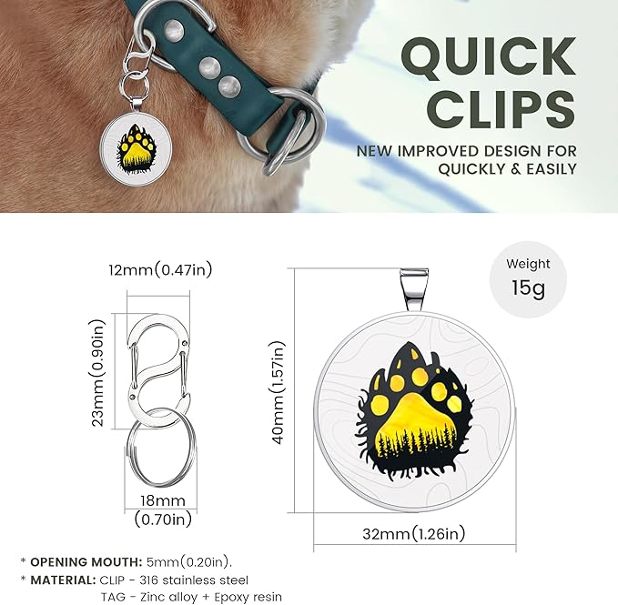 Personalized Dog Tags - Custom QR Code Pet ID Tags, Smart Dog Name Tag, Free Online Scan for Instant Pet Location Alert Email
