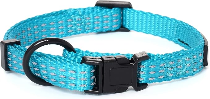 Mile High Life Dog Collar, Nylon Reflective Dog Collars w Pull D-Ring, Light Weight Puppy Collars, Hanger Dog Collars for Large Dogs(Green, X-Small)