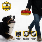 Bite Force - Durable & Strong Dog Toy Wieny Wiggle with Squeaker, Kevlar-Reinforced Seams for Aggressive chewers- red.