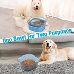 UPSKY 70oz Dog Water Bowl 2L No Spill Dog Bowl Large Capacity Spill Proof Slow Water Feeder, No Splash Dog Bowl Pet Water Dispenser Vehicle Carried Travel Slow Drinking Bowl for Messy Drinkers, Cats