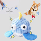 Squeak Dog Toys for Aggressive Chewers, No Stuffing Squeak Dog Chew Toys for Aggressive Chewers, Interactive Dog Toy Ball with Crinkle Paper for Medium Dogs, Large & Small Breeds (B-Blue Whale)