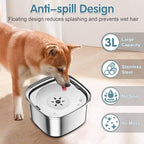 UPSKY 3L Dog Water Bowl 101oz Stainless Steel No Spill Large Capacity Dog Food Water Bowl Slow Water Feeder, Spill Proof Pet Water Dispenser Vehicle Carried Travel Water Bowls