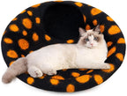 Woolygon Premium Felt Cat Cave Bed - Polka Dot Series - Wool Kitty Beds Handcrafted Kitten Caves Bed for Indoor Cats - Eco-Friendly Merino Wool, Foldable Cat Hideaway Cat Houses (Yellow/Black Dots)