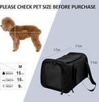 Cat Carriers Dog Carrier Pet Carrier for Small / Medium Cats Dogs Puppies (Up To 15lbs), TSA Airline Approved Small Dog Carrier Soft Sided, Collapsible Waterproof Travel Puppy Carrier -Black