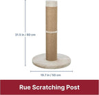 TRIXIE Rue Cat Scratching Post 31.5 Inch - Cat Scratcher with Soft Fabric Covering Base and Durable Sisal Rope - for Large Cats - in Beige