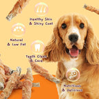 Jungle Calling Dog Treats, High Protein Dog Chewy Treats Health Teeth and Coat, Chicken Wrapped Cod Skin Sticks, Rawhide-Free Cod Fish Skin Treats for Dogs, 10.6 oz