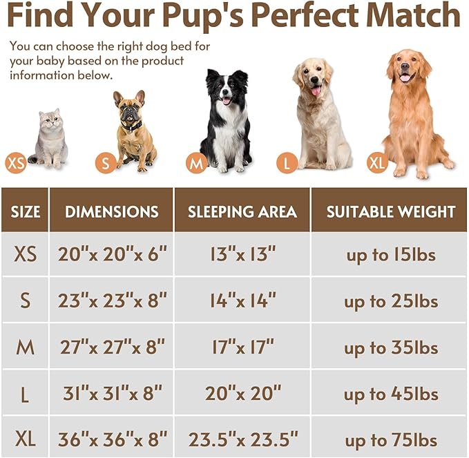 JOLLYVOGUE Calming Dog & Cat Bed for Small Dogs, Anti-Anxiety Donut Cuddler Cozy Soft Round Bed with Anti-Slip Bottom, Fluffy Faux Fur Plush Cushion Beds for Small Medium Dogs (20")