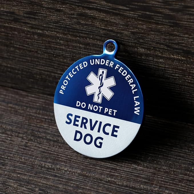 MYLUCKYTAG QR Code Stainless Steel Service Dog Tag - Engraved Digital ID, Location Alert